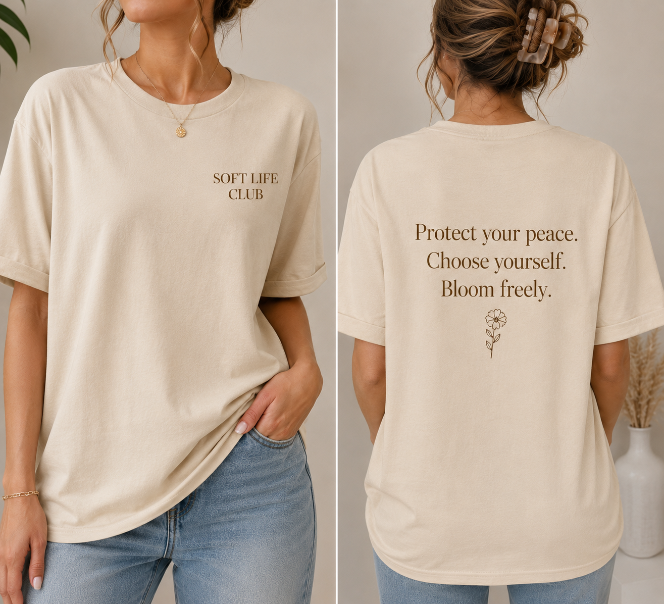 women tshirt- soft life club
