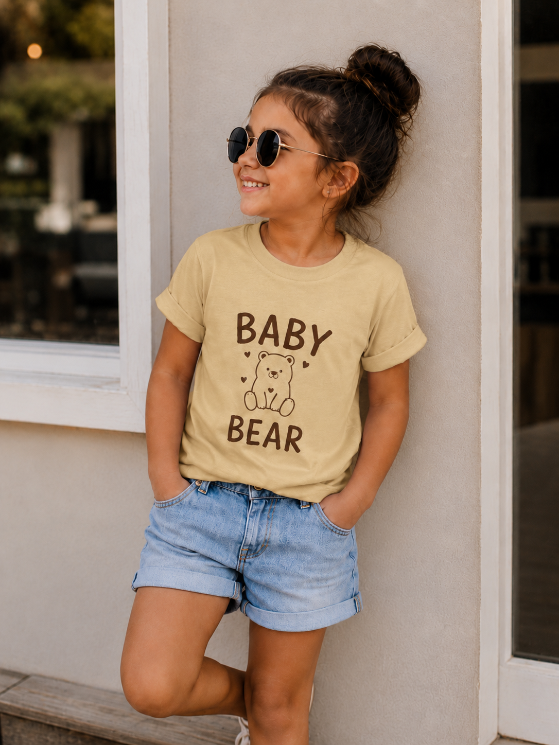 Baby bear -  matching cotton T-shirt for mom and daughter