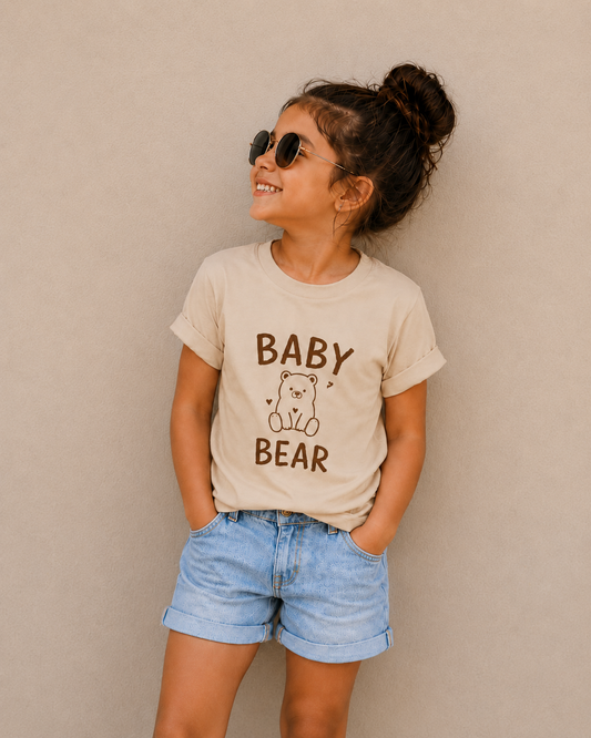 Baby bear -  matching cotton T-shirt for mom and daughter