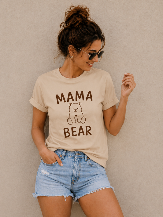 Mama bear -  matching cotton T-shirt for mom and daughter