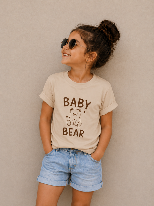 Baby bear -  matching cotton T-shirt for mom and daughter