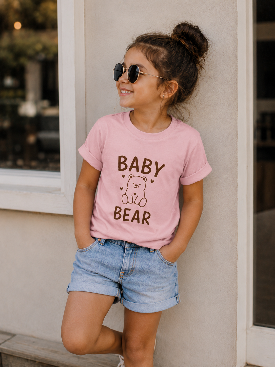 Baby bear -  matching cotton T-shirt for mom and daughter